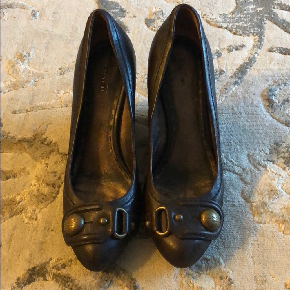 Brown Coach Wedges, Size 8